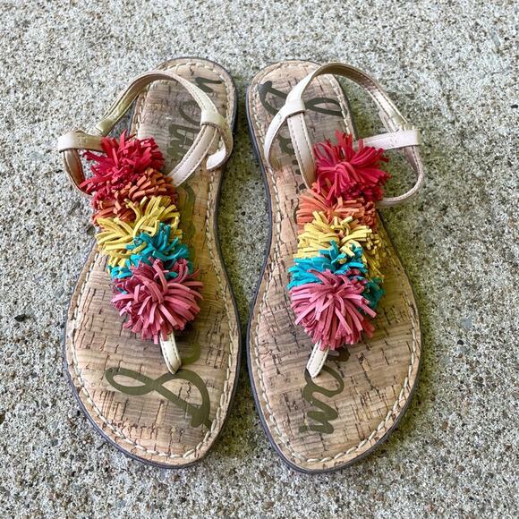 Sam Edelman Gates Pom Pom Sandals Size 5.5 - Picture 2 of 4